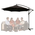 LEAN Parasol Ogrodowy Boczny Z Regulacją Pochyłu Pokrowiec 350 x 250cm Antracyt
