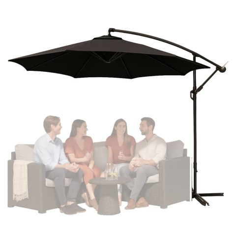 LEAN Parasol Ogrodowy Boczny Z Regulacją Pochyłu Pokrowiec 350 x 250cm Antracyt LEAN Parasol Ogrodowy Boczny Z Regulacją Pochyłu Pokrowiec 350 x 250cm Antracyt