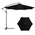 LEAN Parasol Ogrodowy Boczny Z Regulacją Pochyłu Pokrowiec 350 x 250cm Czarny