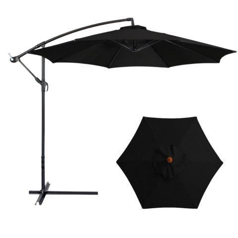 LEAN Parasol Ogrodowy Boczny Z Regulacją Pochyłu Pokrowiec 350 x 250cm Czarny LEAN Parasol Ogrodowy Boczny Z Regulacją Pochyłu Pokrowiec 350 x 250cm Czarny