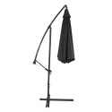 LEAN Parasol Ogrodowy Boczny Z Regulacją Pochyłu Pokrowiec 350 x 250cm Czarny