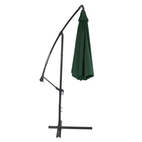 LEAN Parasol Ogrodowy Boczny Z Regulacją Pochyłu Pokrowiec 350 x 250cm Zielony LEAN Parasol Ogrodowy Boczny Z Regulacją Pochyłu Pokrowiec 350 x 250cm Zielony