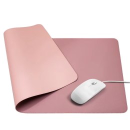 LEAN Podkładka pod Klawiaturę Mysz Na biurko Dwustronna Ekoskóra Róż 80x40 cm