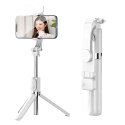 LEAN Selfie Stick Statyw Na Telefon Pilot Na Bluetooth Uchwyt ZS8 Biały