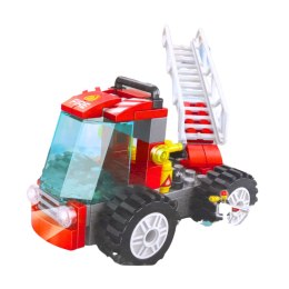 LEAN TOYS Klocki Konstrukcyjne Pojazd Strażacki Wóz z Drabiną 67 el.