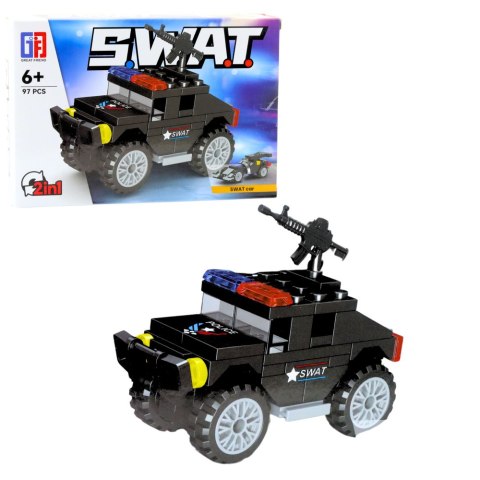 LEAN TOYS Klocki Konstrukcyjne Pojazdy Środki Transportu SWAT 2w1 92-117 el. LEAN TOYS Klocki Konstrukcyjne Pojazdy Środki Transportu SWAT 2w1 92-117 el.