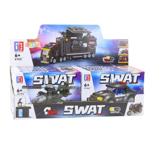 LEAN TOYS Klocki Konstrukcyjne Pojazdy Środki Transportu SWAT 2w1 92-117 el. LEAN TOYS Klocki Konstrukcyjne Pojazdy Środki Transportu SWAT 2w1 92-117 el.