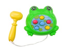 LEAN TOYS Mini Gra Wac A Mole Żabka Młotek Na Sznurku Zielona