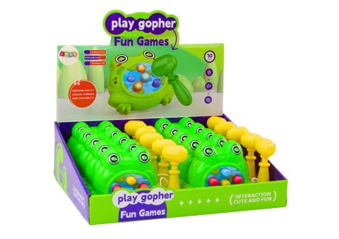 LEAN TOYS Mini Gra Wac A Mole Żabka Młotek Na Sznurku Zielona LEAN TOYS Mini Gra Wac A Mole Żabka Młotek Na Sznurku Zielona