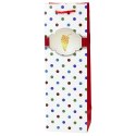 LEAN Torba Prezentowa Na Wino Butelkę W Kropki 35 x 12 x 9 cm