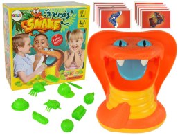 LEAN Toys Gra Zręcznościowa Kąsający Wąż Karty Pomarańczowa