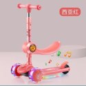 LEAN Toys Hulajnoga Trójkołowa Balansowa Siodełko Różowa Muzyka Diody Królik