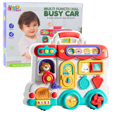 LEAN Toys Interaktywny Samochód Edukacyjny Plansza Światła Dźwięki Kolorowy