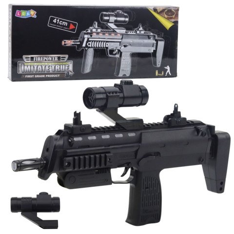LEAN Toys Karabin Zabawkowy Broń Światła Dźwięki Celownik Czarny 41cm LEAN Toys Karabin Zabawkowy Broń Światła Dźwięki Celownik Czarny 41cm