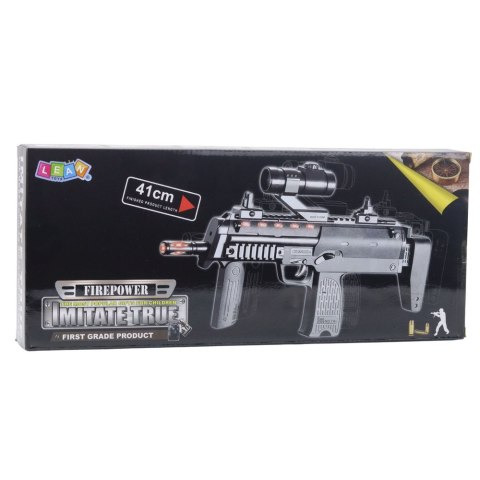 LEAN Toys Karabin Zabawkowy Broń Światła Dźwięki Celownik Czarny 41cm LEAN Toys Karabin Zabawkowy Broń Światła Dźwięki Celownik Czarny 41cm