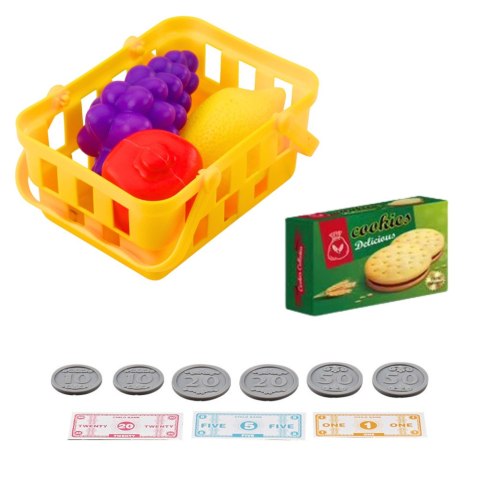 LEAN Toys Kasa Sklepowa Dla Dzieci Akcesoria Koszyk Owoce Światła Dźwięki Zielona LEAN Toys Kasa Sklepowa Dla Dzieci Akcesoria Koszyk Owoce Światła Dźwięki Zielona
