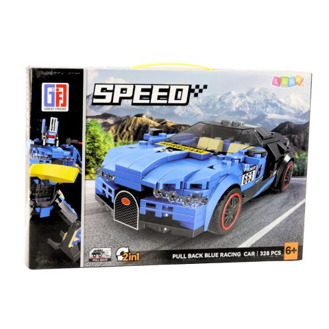 LEAN Toys Klocki Konstrukcyjne Robot Auto 2w1 Hurricane Niebieski 328 el. LEAN Toys Klocki Konstrukcyjne Robot Auto 2w1 Hurricane Niebieski 328 el.