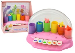 LEAN Toys Pianinko Interaktywne Z Wyskakującymi Gwiazdkami Różowe