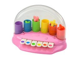 LEAN Toys Pianinko Interaktywne Z Wyskakującymi Gwiazdkami Różowe