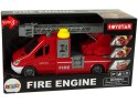 LEAN Toys Samochód Ciężarówka Straż Pożarna Czerwona Woda Dźwięki Światła