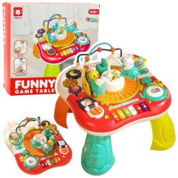 LEAN Toys Stolik Edukacyjny Interaktywny Panel Muzyczny Pianinko 2w1 Czerwony