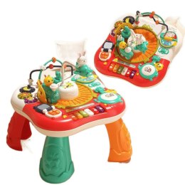 LEAN Toys Stolik Edukacyjny Interaktywny Panel Muzyczny Pianinko 2w1 Czerwony