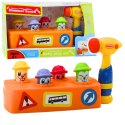 LEAN Toys Zabawka Interaktywna Kolorowy Tłuczek Młotek Chomiki Roboty Drogowe