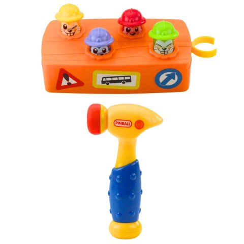 LEAN Toys Zabawka Interaktywna Kolorowy Tłuczek Młotek Chomiki Roboty Drogowe LEAN Toys Zabawka Interaktywna Kolorowy Tłuczek Młotek Chomiki Roboty Drogowe