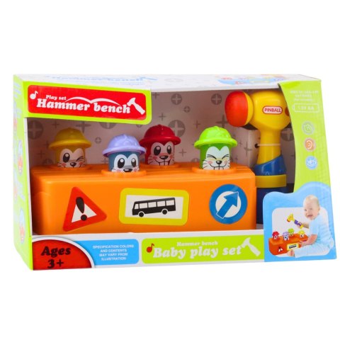 LEAN Toys Zabawka Interaktywna Kolorowy Tłuczek Młotek Chomiki Roboty Drogowe LEAN Toys Zabawka Interaktywna Kolorowy Tłuczek Młotek Chomiki Roboty Drogowe