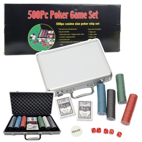 LEAN Toys Zestaw Do Gry W Pokera Profesjonalny Aluminiowa Walizka 500 el. LEAN Toys Zestaw Do Gry W Pokera Profesjonalny Aluminiowa Walizka 500 el.