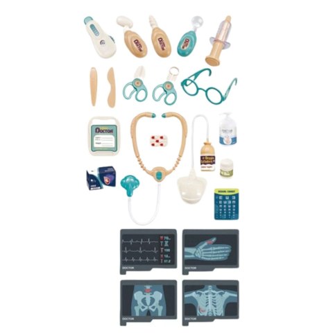 LEAN Toys Zestaw Doktora Akcesoria Medyczne RTG EKG Światła Dźwięki 26 el. LEAN Toys Zestaw Doktora Akcesoria Medyczne RTG EKG Światła Dźwięki 26 el.