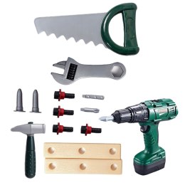 LEAN Toys Zestaw Majsterkowicza Narzędzia W Skrzynce Wkrętarka Na Baterie 14 el.