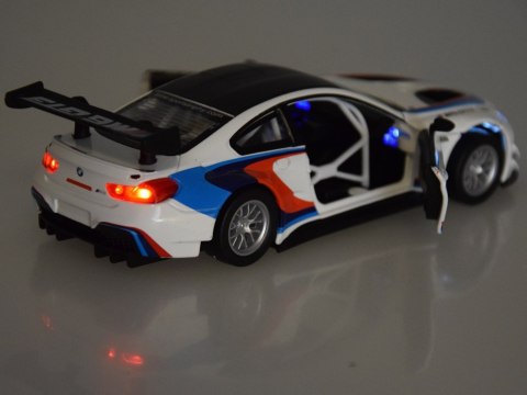 Auto metalowe model sportowe BMW M6 GT3 skala 1:32 światło dźwięk ZA4613 Auto metalowe model sportowe BMW M6 GT3 skala 1:32 światło dźwięk ZA4613