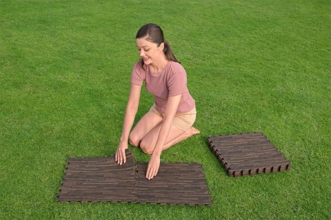 Piankowa Mata pod basen ogrodowy Imitacja drewna 12 szt. 50x50cm BESTWAY Piankowa Mata pod basen ogrodowy Imitacja drewna 12 szt. 50x50cm BESTWAY