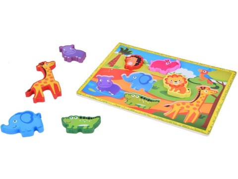 Drewniane puzzle układanka zwierzątka safari 7ele dopasuj kształty ZA5256 Drewniane puzzle układanka zwierzątka safari 7ele dopasuj kształty ZA5256