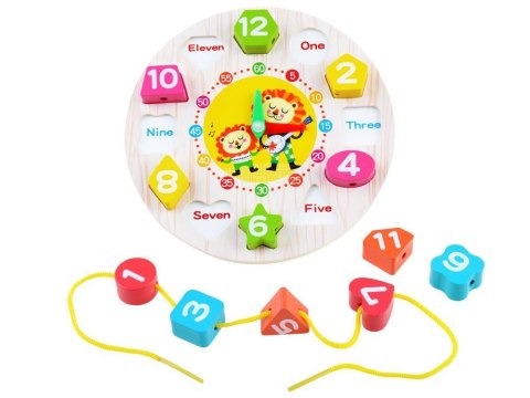 Drewniany edukacyjny Zegar z sorterem ZA3608 Drewniany edukacyjny Zegar z sorterem ZA3608