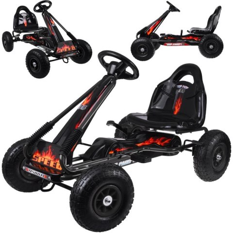 Duży gokart na pedały regulowane siedzisko pompowane koła SP0839 Duży gokart na pedały regulowane siedzisko pompowane koła SP0839
