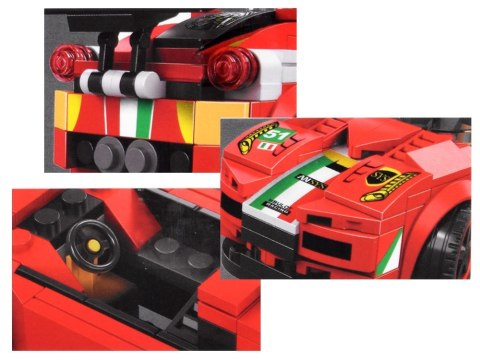 Klocki techniczne Sportowe auto CZERWONE 164-elementy + naklejki ZA4289 Klocki techniczne Sportowe auto CZERWONE 164-elementy + naklejki ZA4289