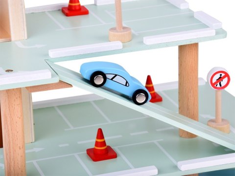 Piętrowy parking drewniany WINDA zjazdy autka znaki duży zestaw ZA5615 Piętrowy parking drewniany WINDA zjazdy autka znaki duży zestaw ZA5615