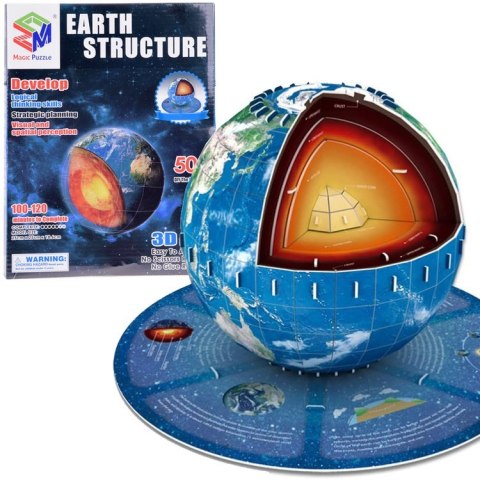 Puzzle 3D Planeta Ziemia 50 elementów struktura Ziemia ZA5348 Puzzle 3D Planeta Ziemia 50 elementów struktura Ziemia ZA5348
