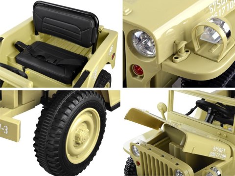 Wojskowe Auto na akumulator Willys + pilot PA0263 Wojskowe Auto na akumulator Willys + pilot PA0263