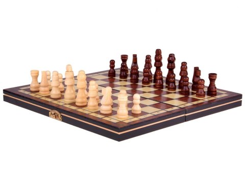 ZESTAW 3w1 Gra drewniane Szachy Warcaby Tryktrak dwustronna plansza GR0692 ZESTAW 3w1 Gra drewniane Szachy Warcaby Tryktrak dwustronna plansza GR0692