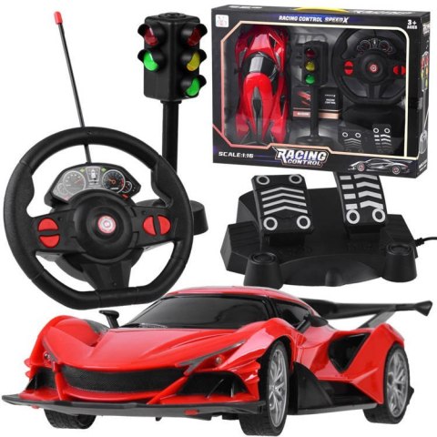 Zdalnie sterowane SPORTOWE auto + kierownica + sygnalizacja RC0589 CZ Zdalnie sterowane SPORTOWE auto + kierownica + sygnalizacja RC0589 CZ