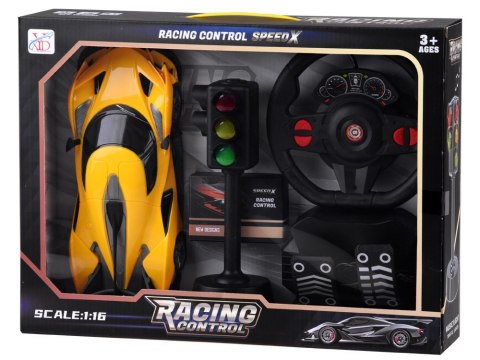 Zdalnie sterowane SPORTOWE auto + kierownica + sygnalizacja RC0589 ZO Zdalnie sterowane SPORTOWE auto + kierownica + sygnalizacja RC0589 ZO