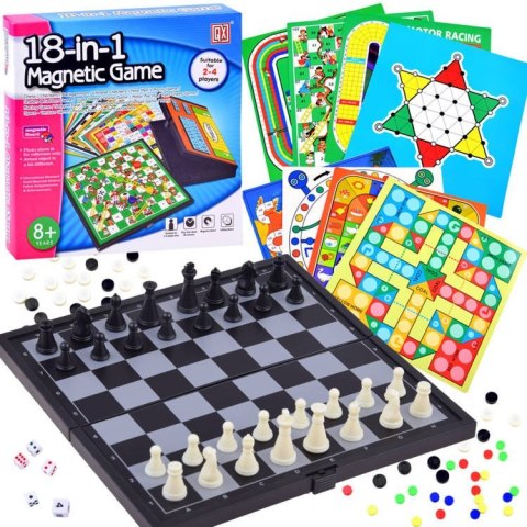 ZESTAW GIER 18 w1 gra planszowa szachy GR0081 ZESTAW GIER 18 w1 gra planszowa szachy GR0081