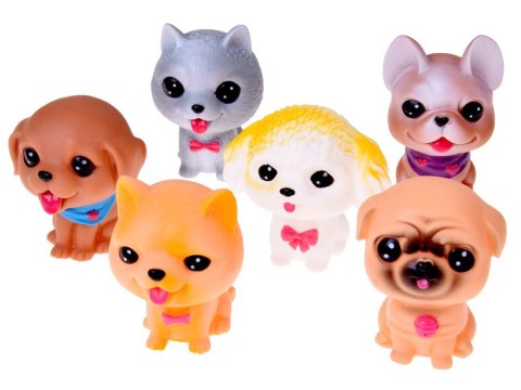 Zestaw figurki pieski gumowe 6 sztuk szczeniaczki pieski ZA4629 Zestaw figurki pieski gumowe 6 sztuk szczeniaczki pieski ZA4629