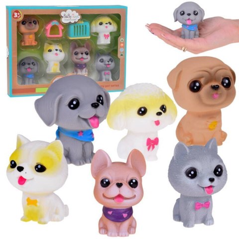 Zestaw gumowe figurki pieski psy 6szt ZA4786 Zestaw gumowe figurki pieski psy 6szt ZA4786