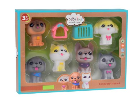 Zestaw gumowe figurki pieski psy 6szt ZA4786 Zestaw gumowe figurki pieski psy 6szt ZA4786