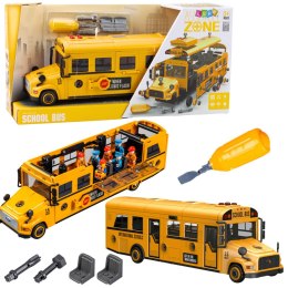 LEAN Toys Autobus Szkolny Do Skręcania Zestaw Majsterkowicza Żółty 48 el.