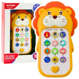 LEAN Toys Interaktywny Telefon Edukacyjny Dla Malucha Dźwięki Melodie Lew Żółty